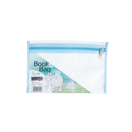 Picture of Meeco A5 PVC Book Bag with Zip Closure Light Blue