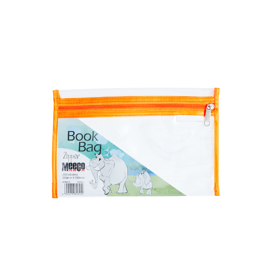 Picture of Meeco A5 PVC Book Bag with Zip Closure Orange (265