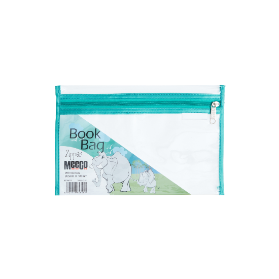 Picture of Meeco A5 PVC Book Bag with Zip Closure Turquoise (