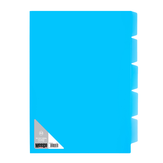 Picture of Meeco A4 5 Tab Secretarial Folder Blue Pkt-5