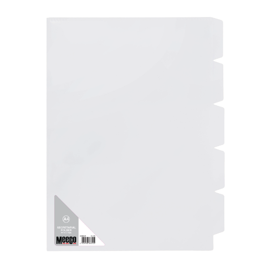 Picture of Meeco A4 5 Tab Secretarial Folder Clear