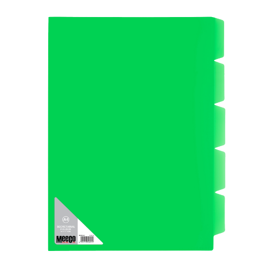 Picture of Meeco A4 5 Tab Secretarial Folder Green