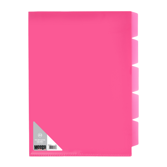 Picture of Meeco A4 5 Tab Secretarial Folder Pink Pkt-5
