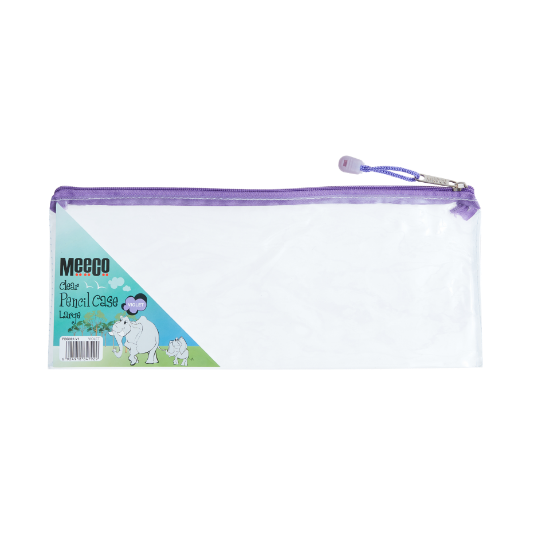Picture of Meeco PVC Clear Pencil Bag Large Violet Zip 340mm
