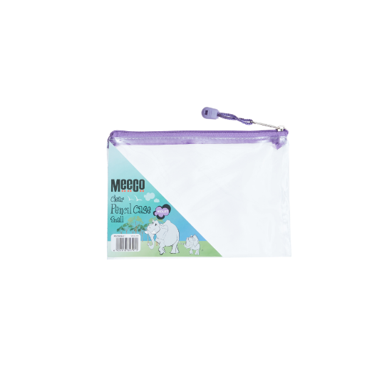 Picture of Meeco PVC Clear Pencil Bag Small Violet Zip 210mm