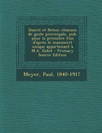 Picture of Daurel Et Beton; Chanson de Geste Provencale, Pub.