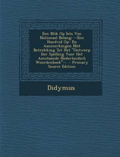 Picture of Een Blik Op Iets Van Nationaal Belang