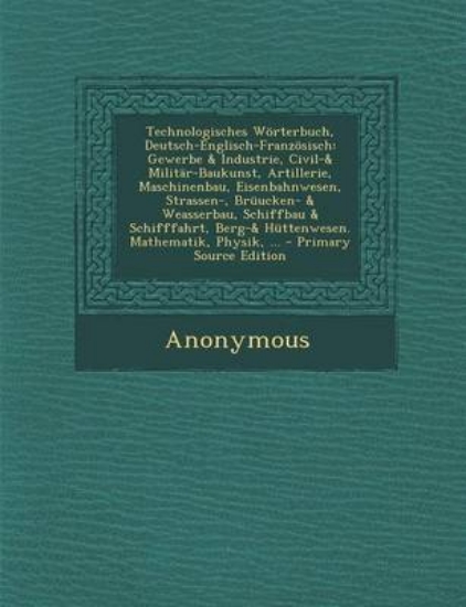 Picture of Technologisches Worterbuch, Deutsch-Englisch-Franz