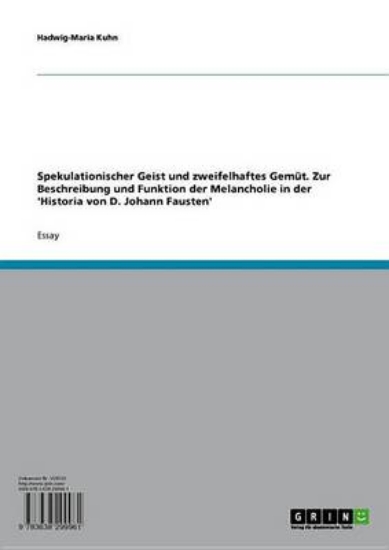 Picture of Spekulationischer Geist Und Zweifelhaftes Gem T. Z