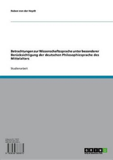Picture of Betrachtungen Zur Wissenschaftssprache Unter Beson