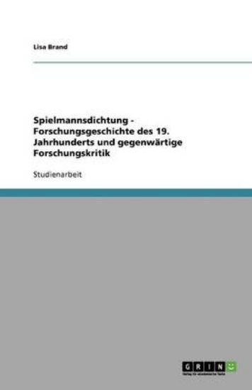 Picture of Spielmannsdichtung - Forschungsgeschichte des 19.