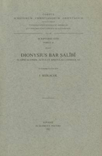 Picture of Dionysii Bar Salibi Commentarii in Evangelia, II