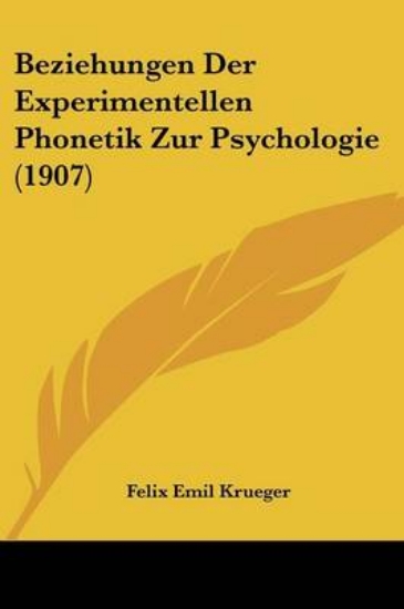Picture of Beziehungen Der Experimentellen Phonetik Zur Psych